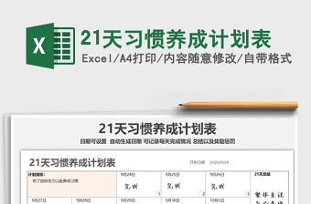 2021年21天習慣養(yǎng)成計劃表