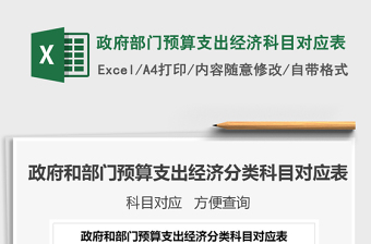 2021年政府部門預(yù)算支出經(jīng)濟(jì)科目對(duì)應(yīng)表