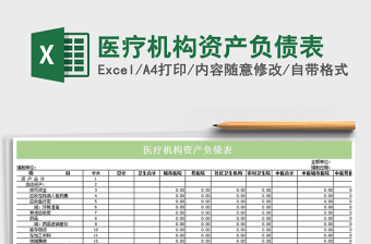 2022年醫(yī)療機構資產(chǎn)負債表免費下載