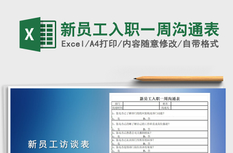 2021年新員工入職一周溝通表