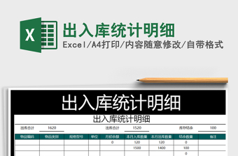 2022年出入庫統(tǒng)計明細