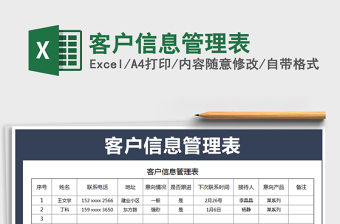 2021年客戶信息管理表