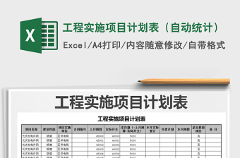 2022年工程實(shí)施項(xiàng)目計(jì)劃表（自動(dòng)統(tǒng)計(jì)）
