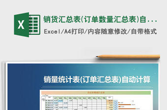 2022年銷貨匯總表(訂單數(shù)量匯總表)自動計算免費下載