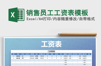 2022年銷售員工工資表模板免費(fèi)下載