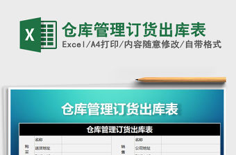 2021年倉庫管理訂貨出庫表
