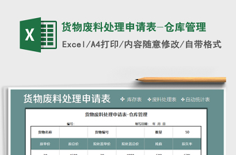 2021年货物废料处理申请表-仓库管理