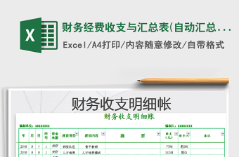 2022年財務經(jīng)費收支與匯總表(自動匯總)免費下載