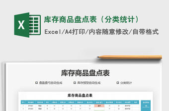 2021年庫存商品盤點表（分類統(tǒng)計）