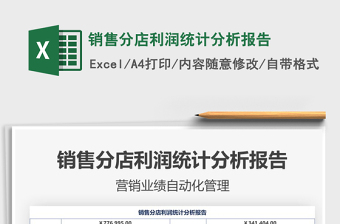 2021年銷售分店利潤統(tǒng)計分析報告