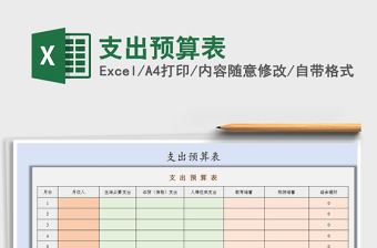 2021年支出預(yù)算表免費下載