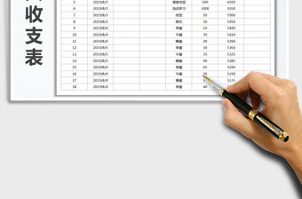 2022年個人通用收支明細表帶公式