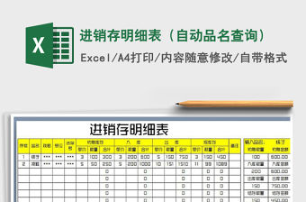 2022年進(jìn)銷存明細(xì)表（自動(dòng)品名查詢）