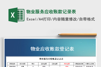 2022年物業(yè)服務(wù)應(yīng)收賬款記錄表免費下載