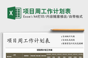 2021年項(xiàng)目周工作計(jì)劃表