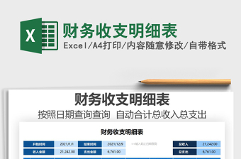 2021年財(cái)務(wù)收支明細(xì)表