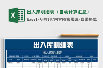 2022年出入庫明細表（自動計算匯總）