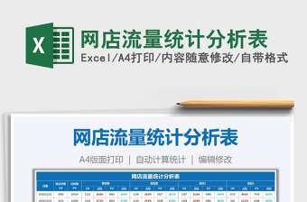 2021年網(wǎng)店流量統(tǒng)計(jì)分析表