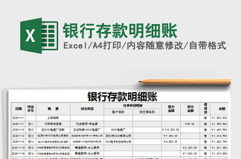 2021年銀行存款明細(xì)賬