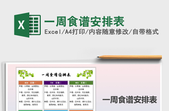 2021年一周食譜安排表
