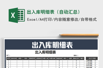2021年出入庫明細(xì)表（自動匯總）