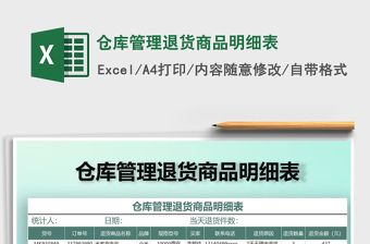 2021年倉(cāng)庫(kù)管理退貨商品明細(xì)表