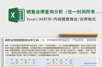 2022年銷售業(yè)績查詢分析（任一時間所有或任一名稱，日期智能免費下載