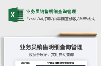 2021年業(yè)務(wù)員銷售明細(xì)查詢管理