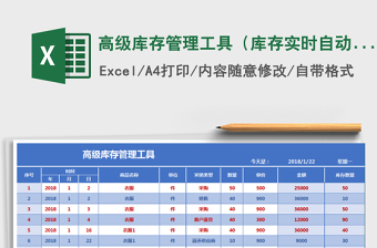 2021年高級庫存管理工具（庫存實時自動計算，內(nèi)容豐富）免費下載
