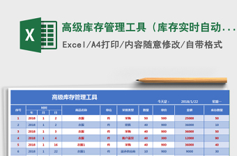 2022库存管理报表（自动计算进货）