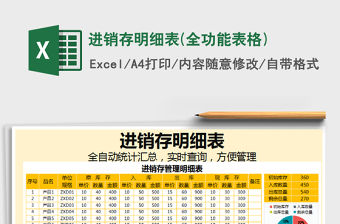 2022年進銷存明細表(全功能表格)免費下載