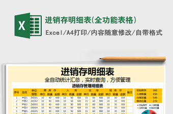 2022年進(jìn)銷存明細(xì)表(全功能表格)免費(fèi)下載