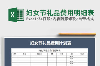 2021年婦女節(jié)禮品費用明細表免費下載