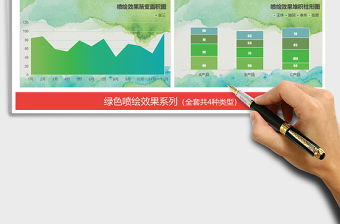 2021年小清新綠色噴繪圖表 財務營銷趨勢占比分析免費下載