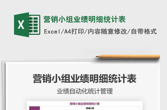 2021年營銷小組業(yè)績明細(xì)統(tǒng)計表