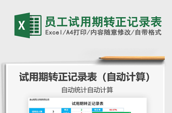 2021年員工試用期轉(zhuǎn)正記錄表