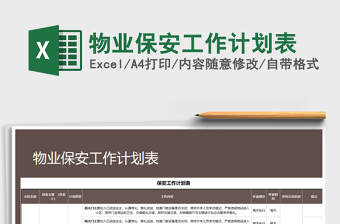 2021年物業(yè)保安工作計劃表