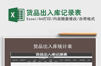 2022年貨品出入庫記錄表免費下載