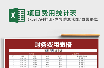2022年項目費用統(tǒng)計表免費下載