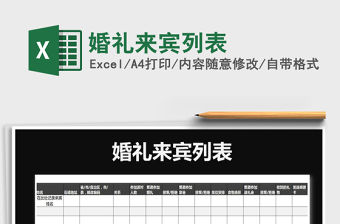 2021年婚禮來賓列表免費下載