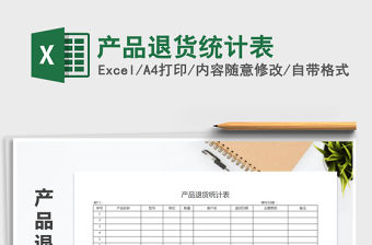 2022年產品退貨統計表免費下載