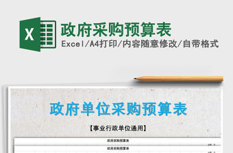 2021年政府采購預算表免費下載