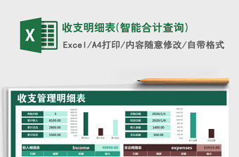 2021年收支明細表(智能合計查詢)