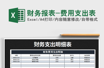 2021年財務報表-費用支出表免費下載