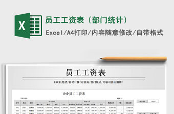 2021年員工工資表（部門統計）