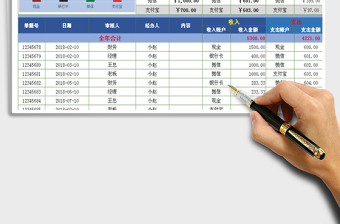 2022年收支表（按账户名称自动查询汇总）免费下载