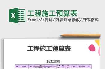 2022年工程施工預算表免費下載