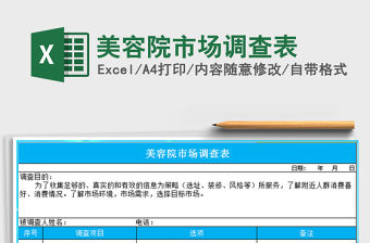 2021年美容院市場(chǎng)調(diào)查表