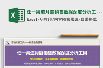2021年任一渠道月度銷售數(shù)據(jù)深度分析工具免費下載