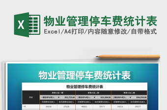 2021年物業(yè)管理停車費(fèi)統(tǒng)計(jì)表